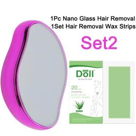 New Nano Glass Physical Hair Removal Painless Safe Epilator Easy Cleaning Reusable Body Beauty Glass Epilation Tool Kit - Set2 Nano Glass