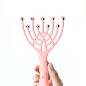 Handheld SPA Head Massager with 9 Claws for Deep Stress Relaxation and Hair Care - Perfect Gift for Parents and Office Workers - Pink