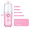 Portable Nano Facial Mist - Handy Steamer for Hydrating and Mist Hand Eyelash Extensions - 30ml USB Mist Handy Steamer for Facial Hydrating - Pink