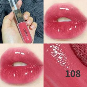 KIKO Make up Lip Oil Lip Glaze Non-Fading Lipsticks Makeup Gloss Milk Tea Mirror Transparent Lip Color Double Headed Lip Gloss - 108