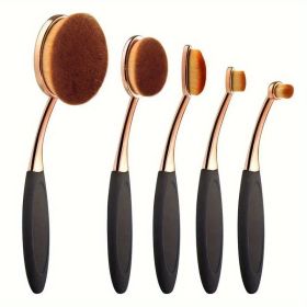 5 pcs Fast Flawless Application Oval Foundation Brush - Perfect for Liquid Cream and Powder Foundation - Style A