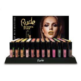 RUDE Molten Metal Lip Color Display Set, 144 Pieces + 12 Testers - Default