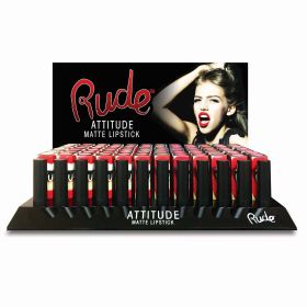 RUDE Attitude Matte Lipstick Acrylic Display Set A, 144 Pieces + 12 Testers - Default