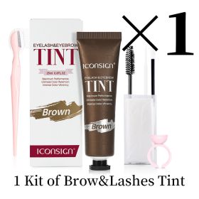 Lashes Eyebrow Tint Kit Professional Fast Perming Dye Brow Mascara Tattoo Cream Waterproof Long Lasting 60 to 90 Days - Brown