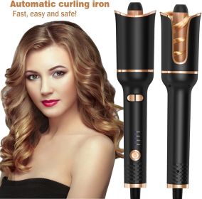 Automatic Hair Curler Ceramic Curling Irons Wand Rotating Curling Wand Electric Hair Waver Styling Tools Auto Hair Crimper - black