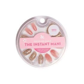 Olive & June Press-on Artificial Nails, Oval Medium, Glitter Party, Pink, 42 Ct - Olive and June