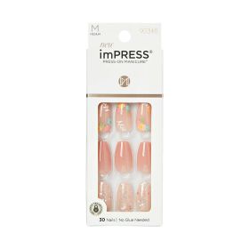 Kiss Impress Medium Coffin Gel Press-on Nails, Glossy Light Pink,30 Pieces - KISS USA