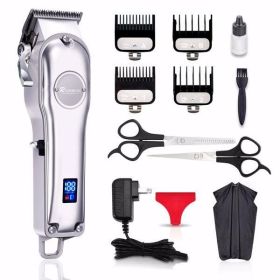 Men Hair Trimmer 3 in 1 IPX7 Waterproof Beard Trimmer Grooming Kit Cordless Hair Clipper for Women & Children LED Display USB Rechargeable - as pictur