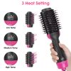 Hot Hair Brush 4 In 1 Hair Dryer Volumizer Brush Dryer Comb For Straightening Curling Drying - Black & Pink