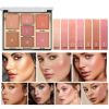 Highlighter Blush Palette Contour and Highlight Blush Palette Matte Blush Powder Face Cosmetics Blusher Light Face Blush Palette 1PCS - N1