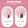 3pcs Professional Makeup Sponge Set with Handle - Blend Foundation and Concealer Effortlessly with Wedge Shaped Beauty Blender - Carmine