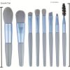 8pcs/set Professional Multi-Functional Makeup Brushes Makeup Kit, Foundation Brush, Powder Concealers Eye Shadows Blush Make Up Brushes - Blue