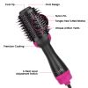 Hot Hair Brush 4 In 1 Hair Dryer Volumizer Brush Dryer Comb For Straightening Curling Drying - Black & Pink