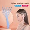 Handheld SPA Head Massager with 9 Claws for Deep Stress Relaxation and Hair Care - Perfect Gift for Parents and Office Workers - Blue