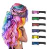 Multi-color Hair Chalk Comb Temporary DIY Hair Color Washable Hair Chalk For DIY Halloween Birthday Cosplay - 6 Pack Colorful