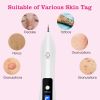 Skin Tag Repair Kit Portable Beauty Equipment Multi-Level with Home Usage USB Charging LCD Level Adjustable 6 Replaceable Needles - White