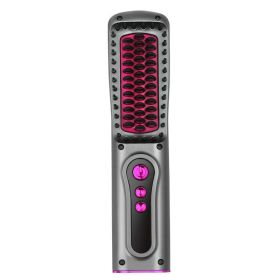 Multi-function Rechargeable Wireless Straight Comb (Option: Gray Red-USB)