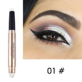 Double Headed Monochrome Eye Shadow Pen Pearlescent Sleeping Silkworm (Option: 1 Style)