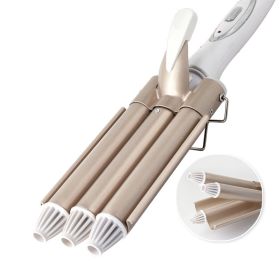 Three-tube Water Corrugated Egg Roll Head Large Curling Iron (Option: EU-Gold)