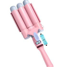 Three-tube Curling Iron Manufacturer Wave Big Roll Cone Curling Iron (Option: Pink-US)