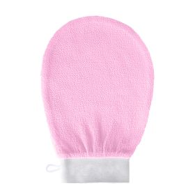 Rayon Viscose Fiber Medium Fine Sand Exfoliating Bath Gloves (Color: Pink)