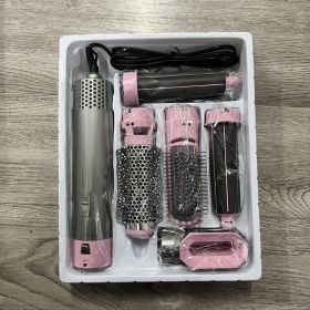 Five-in-one Hot Air Comb Automatic Hair Curler For Curling Or Straightening (Option: Pink-EU)