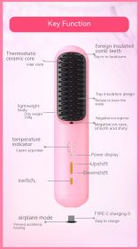 Wireless Charging Straight Comb Portable Usb (Color: Pink)