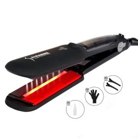 Women's Fashion Infrared Steam Ceramic Hair Straightener (Option: Black American Standard)