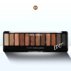 12 Color Earth Tone Brown Eye Shadow Plate (Option: Color1)