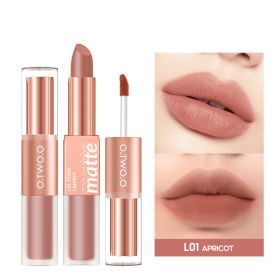 Lip Glaze Nude Milky Coffee Amber Pumpkin Cinnamon Milk Tea Double-headed Lipstick (Option: L01)